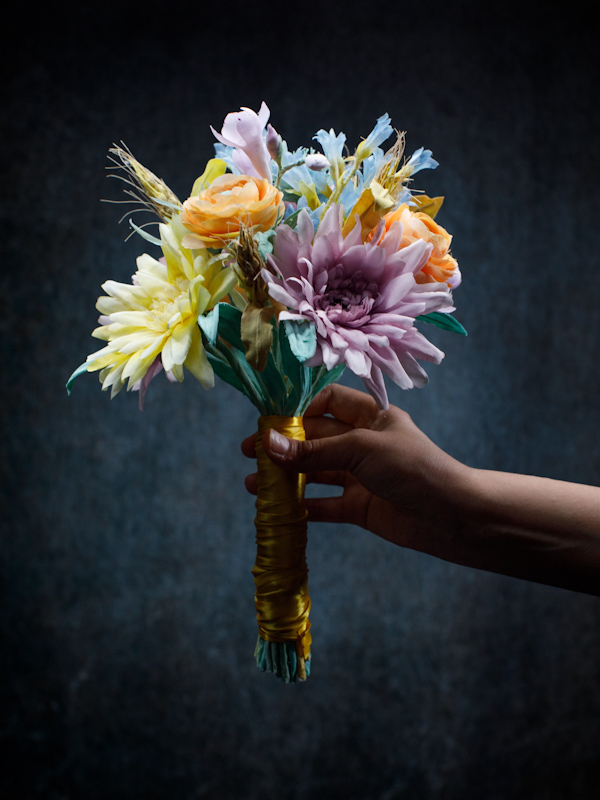 Bouquet da sposa fiori di seta-05