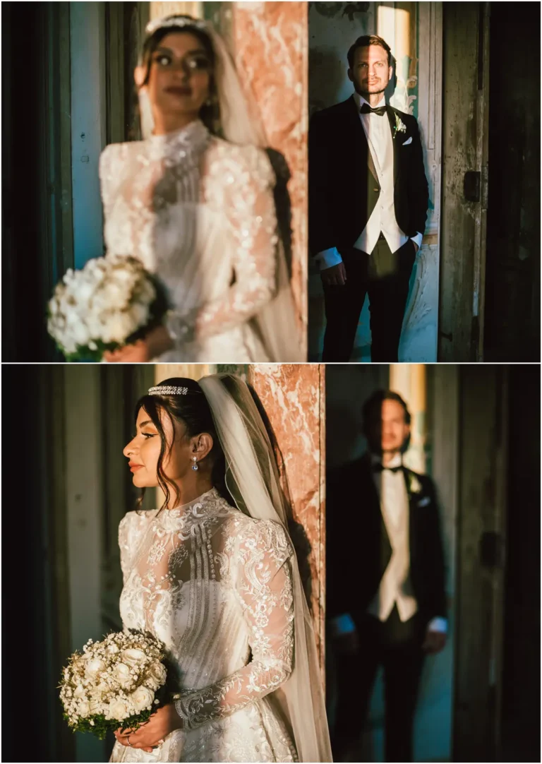 Sposa con bouquet di fiori per matrimonio in settembre realizzato in seta da Jessica Ciaffarini