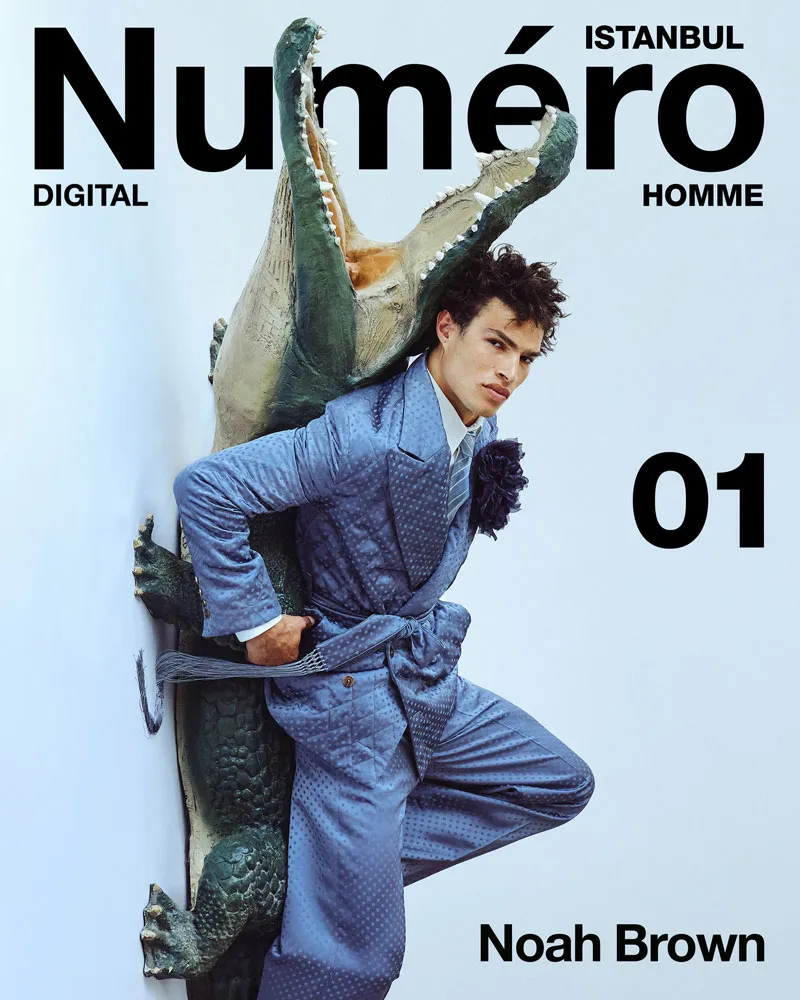 Fiore di seta per alta moda creato da Jessica Ciaffarini di Bouquet Alternativi sulla copertina di Numéro Homme.